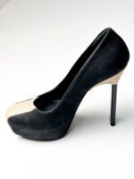 Balenciaga Black/Beige Suede Leather Platform Pumps Size 39