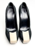 Balenciaga Black/Beige Suede Leather Platform Pumps Size 39 - Image 2