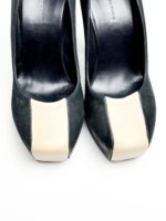 Balenciaga Black/Beige Suede Leather Platform Pumps Size 39 - Image 4