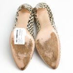 Miu Miu Black and White Printed Leather Pointed Pumps Size 37.5 - Image 8