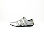 Gucci Silver Guccissima Patent Leather Sneakers Size 39 - Image 2