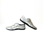 Gucci Silver Guccissima Patent Leather Sneakers Size 39 - Image 3