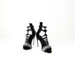 Fendi Black Cage Sandals with Crystals Size 38.5 - Image 4