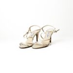 Jimmy Choo Beige Satin Strappy Sandals Size 38