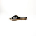 Jimmy Choo Black Leather Pence Cork Wedge Thong Sandals Size 38 - Image 2
