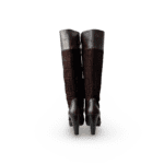 Fendi FF Zucca Monogram Knee High Leather Boots - Image 8