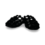 Alexander Wang Black Velvet Leather Amelia Cage Flat Slides Size 37 - Image 3