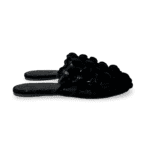 Alexander Wang Black Velvet Leather Amelia Cage Flat Slides Size 37 - Image 5
