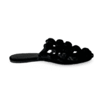 Alexander Wang Black Velvet Leather Amelia Cage Flat Slides Size 37 - Image 7