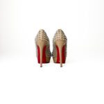 Christian Louboutin Beige Leather Alti Spikes Platform Pumps Size 37 - Image 4