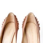 Charlotte Olympia Champagne Satin Paloma Fan-Pleat Platform Pumps Size 34 - Image 6
