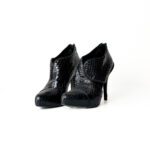 Dior Black Python Leather Ankle Booties Size 35