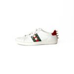 Gucci White Leather Faux Pearl and Spike Embellished Ace Sneakers Size 36 - Image 2