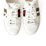 Gucci White Leather Faux Pearl and Spike Embellished Ace Sneakers Size 36 - Image 6