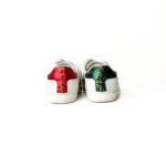 Gucci White Leather Faux Pearl and Spike Embellished Ace Sneakers Size 36 - Image 4