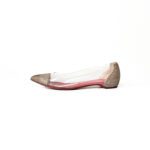 Christian Louboutin Bronze Glitter and PVC Corbeau Pointed Toe Flats Size 35 - Image 2