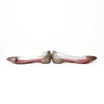 Christian Louboutin Bronze Glitter and PVC Corbeau Pointed Toe Flats Size 35 - Image 3