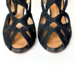 Giuseppe Zanotti Black Suede Cutout Peep Toe Booties Size 35.5 - Image 7