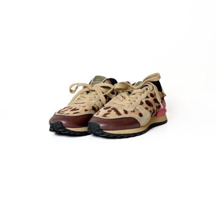 Valentino Rockrunner Leopard Print Sneakers – Size 36