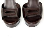 Saint Laurent Brown Leather Platform Sandals Size 35.5 - Image 7