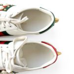 Gucci White Leather Studded Web Ace Sneakers (Size 36.5) - Image 5