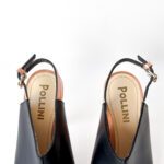 Pollini Black Leather Peep Toe Slingback Sandals Size 36.5 - Image 5