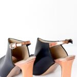 Pollini Black Leather Peep Toe Slingback Sandals Size 36.5 - Image 6