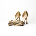 Dior Gold Metallic Leather D'orsay Pumps Size 36