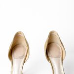 Dior Gold Metallic Leather D'orsay Pumps Size 36 - Image 6