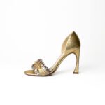 Dior Gold Metallic Leather D'orsay Pumps Size 36 - Image 2