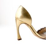 Dior Gold Metallic Leather D'orsay Pumps Size 36 - Image 5