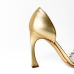 Dior Gold Metallic Leather D'orsay Pumps Size 36 - Image 8