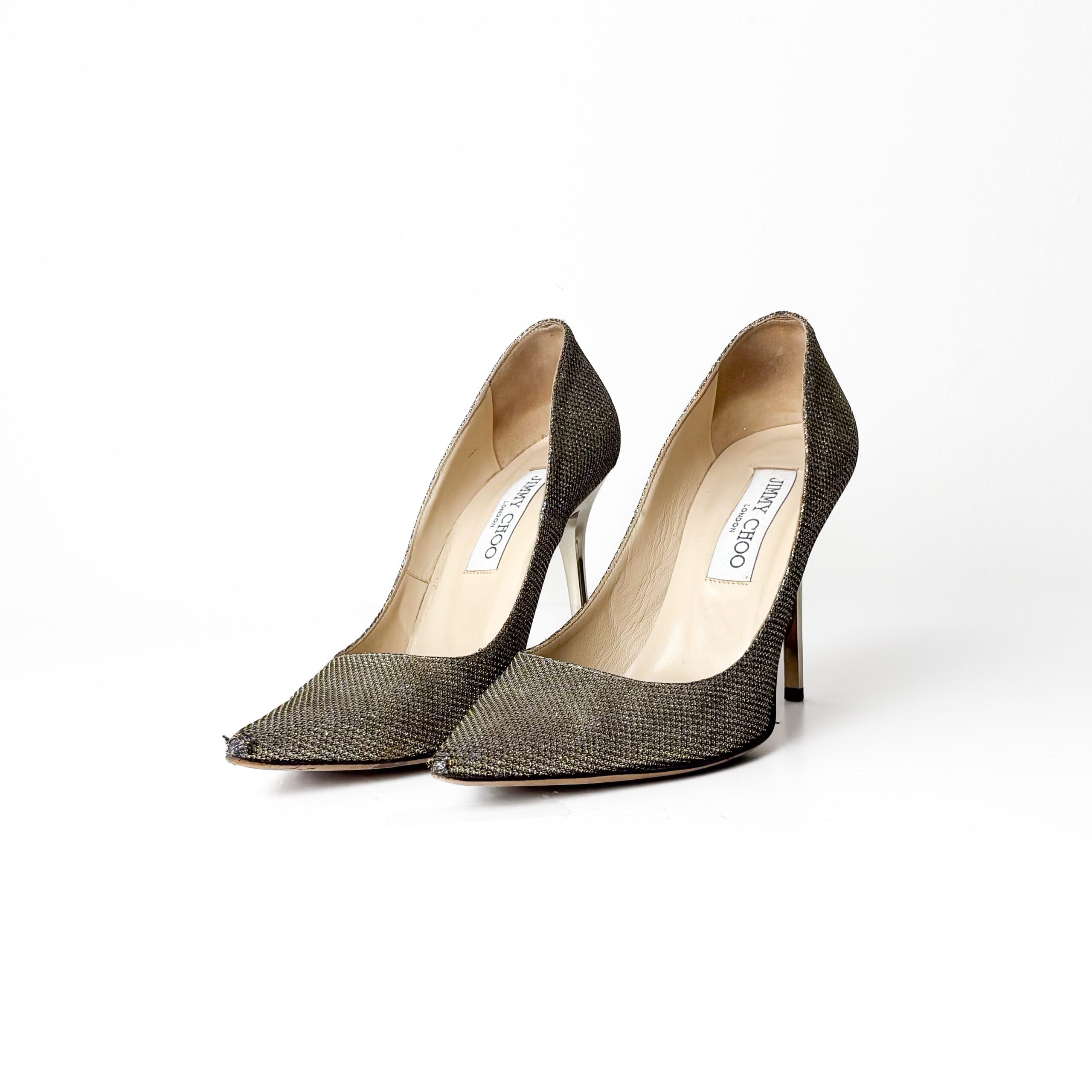 IMG_9899 Jimmy Choo Love 100 Glitter Pointed Pumps Size 36.5 - Image 1