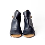 Balenciaga Black Leather Glove Open Toe Slingback Sandals Size 37 - Image 3