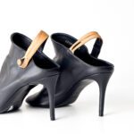 Balenciaga Black Leather Glove Open Toe Slingback Sandals Size 37 - Image 5