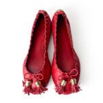 Tory Burch Red Ballet Reese Flat Tassel Size 38 - Image 5