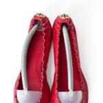 Tory Burch Red Ballet Reese Flat Tassel Size 38 - Image 7