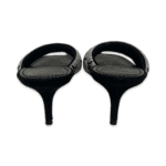 Louis Vuitton Black Velvet Crystal Embellished Slides Size 41 - Image 8