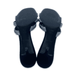 Louis Vuitton Black Velvet Crystal Embellished Slides Size 41 - Image 9