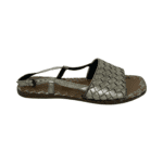 Bottega Veneta Beige Intreciatto Leather Slingback Sandals Size 36 - Image 5