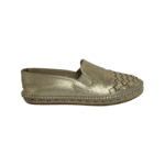 Bottega Veneta Gold Metallic Intrecciato Leather Espadrille Flats Size 37 - Image 4