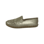 Bottega Veneta Gold Metallic Intrecciato Leather Espadrille Flats Size 37 - Image 7