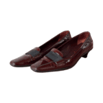 Prada Low Heel Patent Leather Pumps Burgundy - Size 38