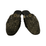 Bottega Veneta Bronze Intrecciato Leather Fiandra Flat Mules Size 37 - Image 3