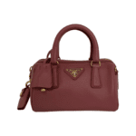 Prada Pink Saffiano Leather Mini Bauletto Bag - Image 3