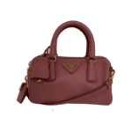 Prada Pink Saffiano Leather Mini Bauletto Bag