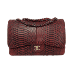 Chanel Red Python Leather Large Classic Flap Bag
