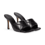 Bottega Veneta Black Woven Leather Lido Slide Sandals Size 40