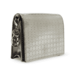 Dior Silver Micro Cannage Patent Leather Mini Lady Dior Card Case