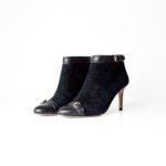 CH Carolina Herrera Black Leather Ankle Boots